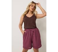 Yours Curve Pink Ladder Detail Shorts - Women's - Plus Size Curve