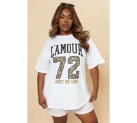 Yours 'l'amour' Slogan T-Shirt In White White 18