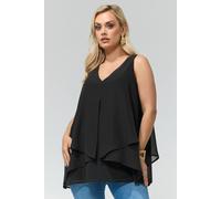 Yours Women's Layered Blouse in Black | Size: 20 Yours Black 20