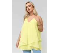 Yours Women's Layered Blouse in Lemon | Size: 30-32 Yours Lemon 30-32