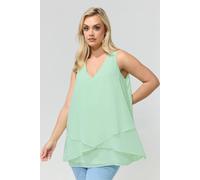 Yours Women's Layered Blouse in Mint | Size: 14 Yours Mint 14