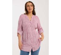 Yours Women's Leaf Print Pintuck Blouse in Pink | Size: 14