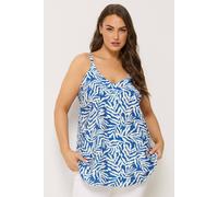 Yours Women's Leaf Print Vest Top in Cobalt | Size: 34-36 Yours Cobalt 34-36