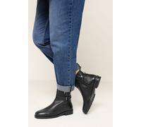 Yours Women's Leather Buckle Detail Ankle Boots In Wide E Fit in Black | Size: 9E
