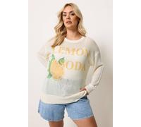 Yours Women's Lemon Pointelle Jumper in Ivory | Size: 30-32 Yours Ivory 30-32