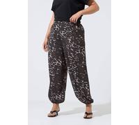 Yours Women's Leopard Balloon Trousers in Dark Brown | Size: 26/28