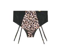 Yours Women's Leopard Mesh Detachable Suspender Briefs | Size: 34-36 Yours Multicolor 34-36