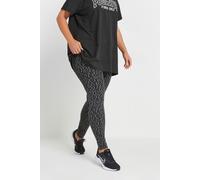 Leopard Print Active Leggings Yours Grey 26-28