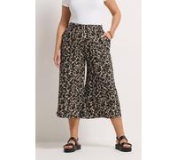 Yours Curve Leopard Print Culottes - Women's - Plus Size Curve Brown