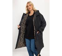 Yours Women's Leopard Print Fleece Robe in Black | Size: 20-24 Yours Black 20-24