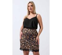 Yours Women's Leopard Print Mini Skirt in Brown | Size: 26/28