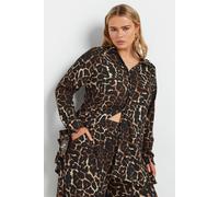 Yours Curve Leopard Print Shirt - Women's - Plus Size Curve Brown