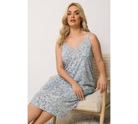 Yours Curve Grey Leopard Print Soft Touch Chemise Nightdress - Women's - Plus Size Curve