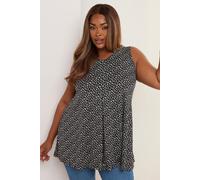 Yours Curve Leopard Print Swing Vest Top - Women's - Plus Size Curve Black