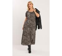 Yours Curve Beige Leopard Print Textured Maxi Dress - Women's - Plus Size Curve