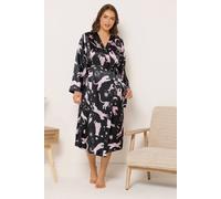 Yours Curve Leopard Satin Robe - Women's - Plus Size Curve