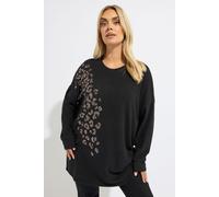 Yours Curve Leopard Sequin Embellished Jumper - Women's - Plus Size Curve Black