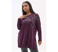 Yours Women's Leopard Sequin Long Sleeve Top in Purple | Size: 30-32 Yours Purple 30-32