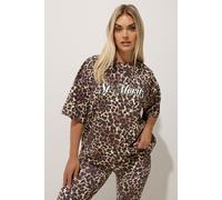 Yours Limited Collection Curve Black Leopard 'St Moritz' T-Shirt - Women's - Plus Size Curve