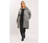 Yours Women's Lightweight Longline Parka Jacket in Grey | Size: 22/24