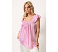 Yours Curve Linen Cap Sleeve Top - Women's - Plus Size Curve