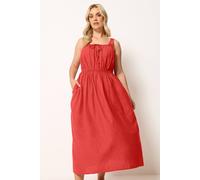Yours Curve Linen Milkmaid Dress - Women's - Plus Size Curve