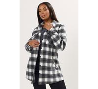 Yours Curve & White Check Shacket - Women's - Plus Size Curve