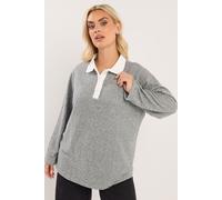 Yours Women's Long Sleeve Collared Top in Grey | Size: 18 Yours Grey 18