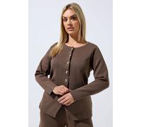 Yours Women's Long Sleeve Knitted Top in Chocolate | Size: 22/24