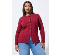 Yours Limited Collection Curve Long Sleeve Compact Knitted Top - Women's - Plus Size Curve Red