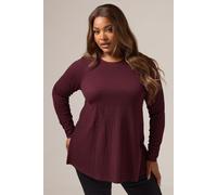 Yours Women's Long Sleeve Swing Top in Burgundy | Size: 22-24 Yours Burgundy 22-24