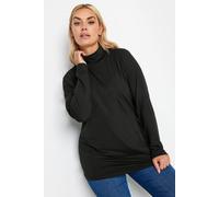 Yours Curve Long Sleeve Turtle Neck Top - Women's - Plus Size Curve Black