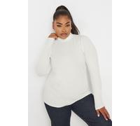 Yours Curve Long Sleeve Turtle Neck Top - Women's - Plus Size Curve White