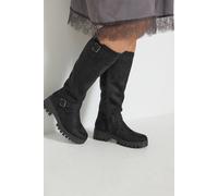Yours - Long Wedge Boots In Wide E & Extra Wide Eee Fit - Women's
