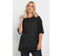 Yours Curve Relaxed Longline T-Shirt - Women's - Plus Size Curve Black