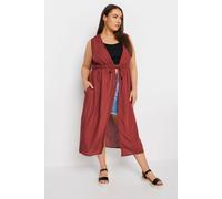 Yours Women's Longline Crinke Kimono in Orange | Size: 18-20 Yours Orange 18-20