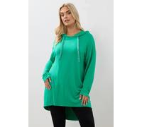 Yours Curve Longline Hoodie - Women's - Plus Size Curve Green