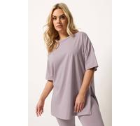 Yours Women's Longline T-Shirt in Mauve | Size: 22-24 Yours Mauve 22-24