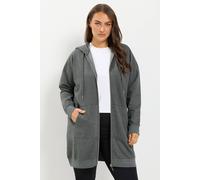 Yours Curve Longline Zip Through Hoodie - Women's - Plus Size Curve