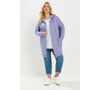 Yours Women's Longline Zip Through Hoodie in Purple | Size: 30-32 Yours Purple 30-32