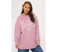 Yours Women's Los Angeles Appliqu Hoodie in Pink | Size: 10-12 Yours Pink 10-12