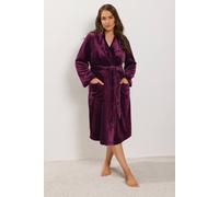 Yours Women's Luxe Dressing Gown in Burgundy | Size: 38/40