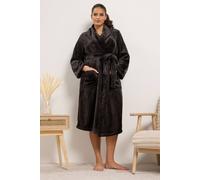 Yours Women's Luxe Dressing Gown in Chocolate | Size: 10/12