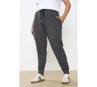 Yours Women's Marl Cuffed Joggers in Charcoal | Size: 16 Yours Charcoal 16