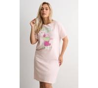 Yours Women's Matcha Sleep Tee Nightdress in Light Pink | Size: 34-36 Yours Light Pink 34-36