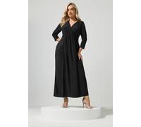 Yours Women's Maxi Drape Dress in Black | Size: 10