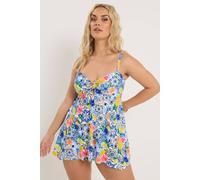 Yours Women's Mediterranean Tile Tankini Top | Size: 30-32 Yours Multicolor 30-32