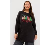 Yours Women's 'Merry Christmas' Sequin Jumper in Black | Size: 16 Yours Black 16