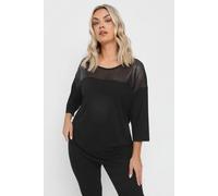 Yours Curve Mesh Panel Sequin Top - Women's - Plus Size Curve