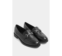 Yours Women's Metal Trim Loafers In Wide E Fit in Black | Size: 8E Yours Black 8E